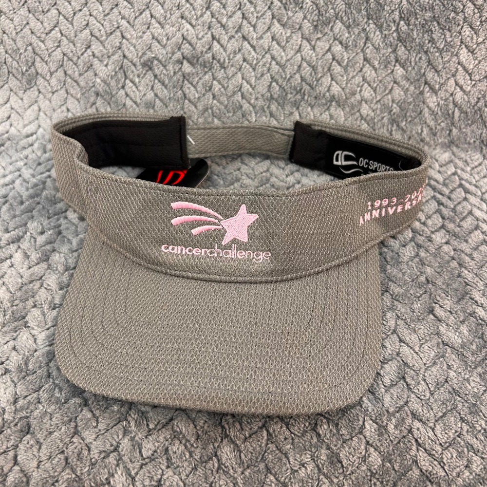 Cancer Challenge Shooting Star Womens Gray OC Sports Visor Anniversary Q3 OSFM